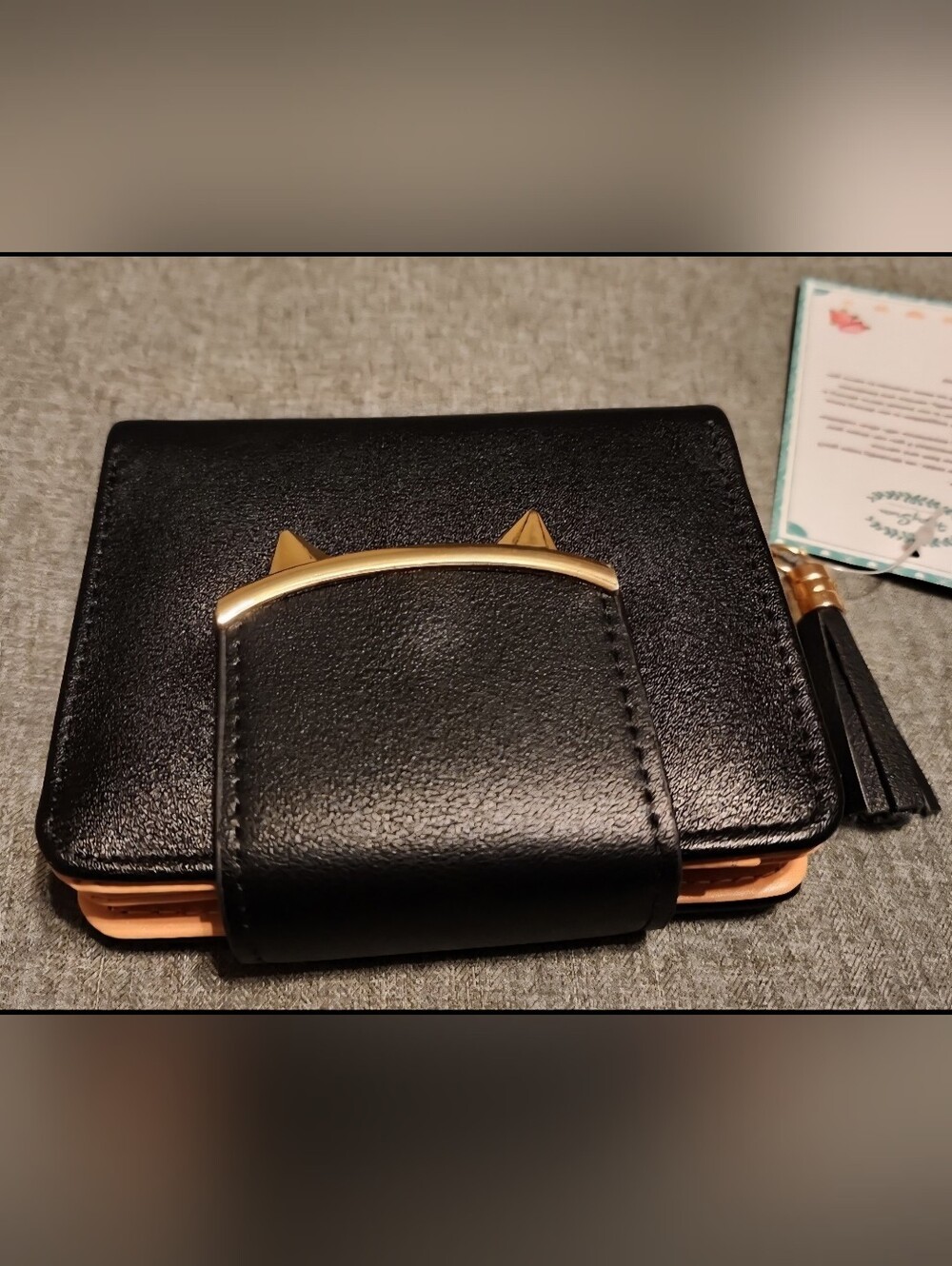 Cute Black Cat Ear Wallet with Tassel